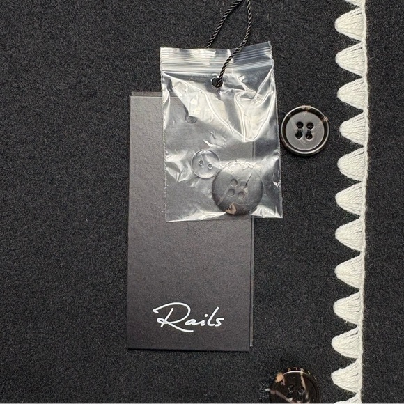 NWT Rails Melanie Jacket Size M Soft Wool Blend Contrast Trim Black White - Picture 12 of 13